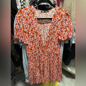 Zara Women's red and pink dress